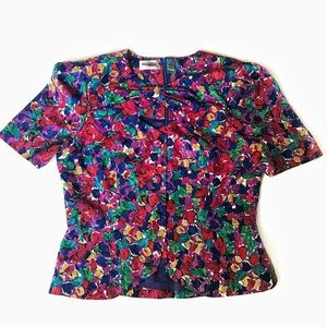 ☀️⬇️Vintage Floral Cut-Out Blouse Size 14